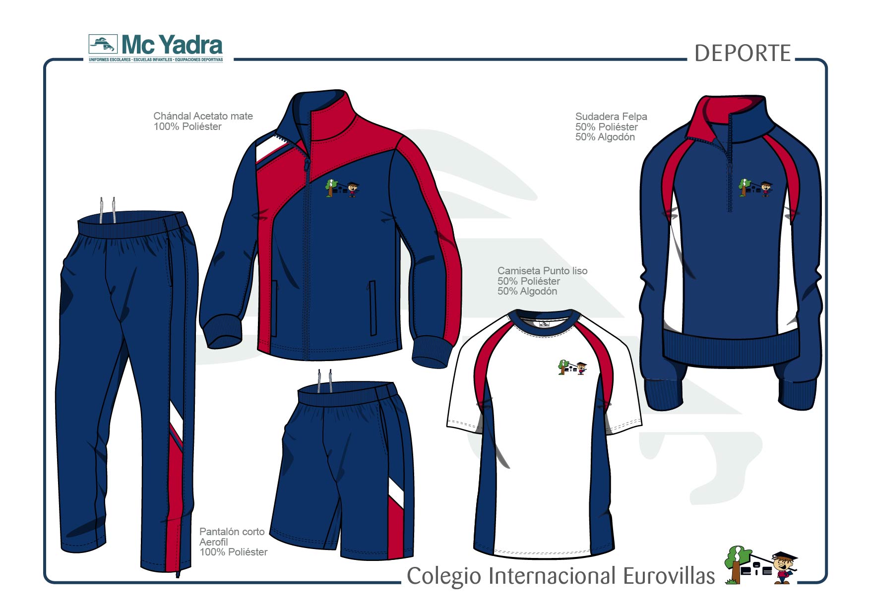 uniforme deportivo educación primaria y secundaria colegio eurovillas