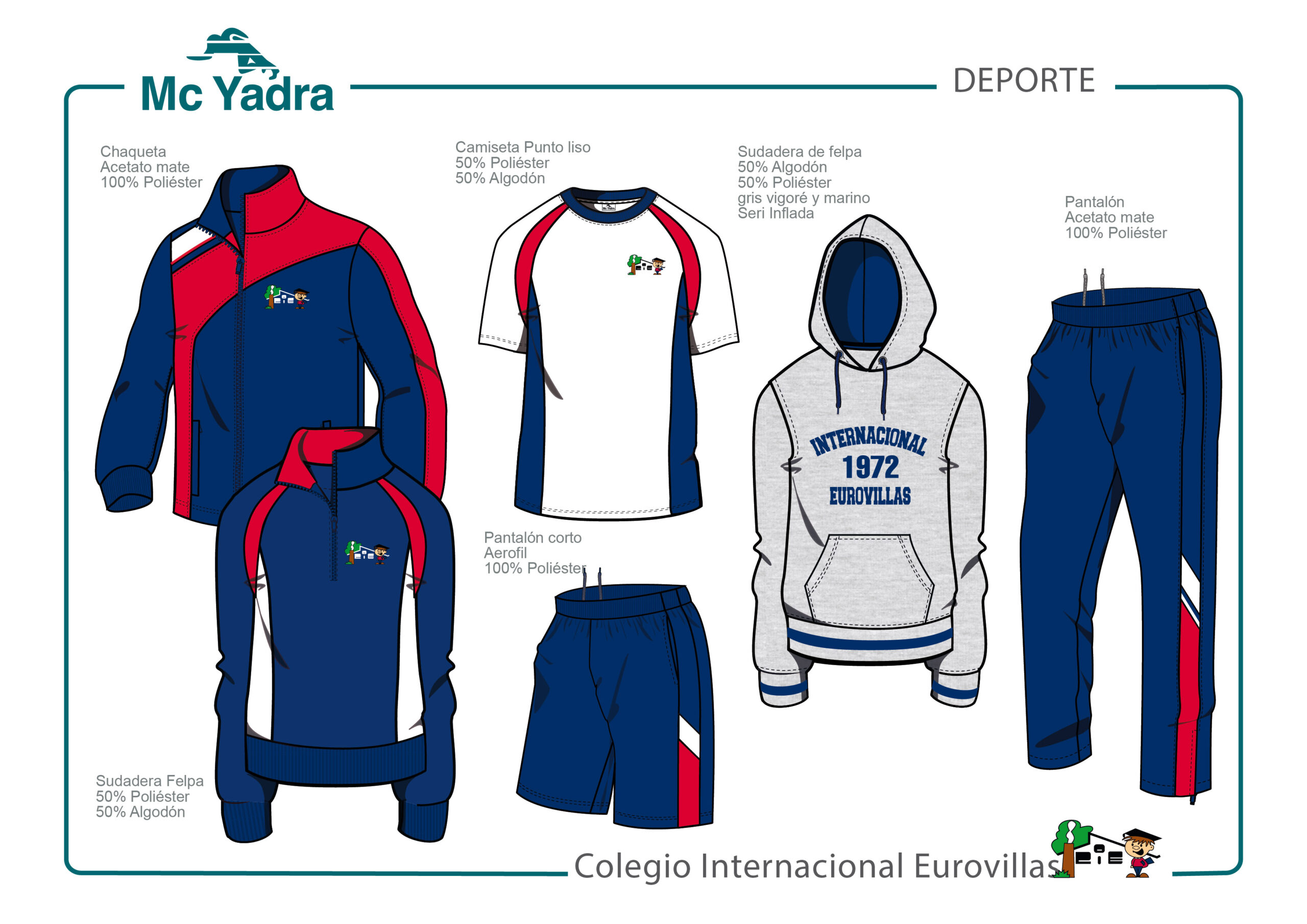 uniforme deportivo educación primaria y secundaria colegio eurovillas